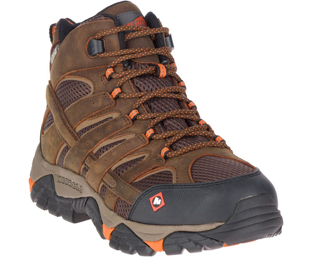 Botas Homem - Merrell Moab Vertex Mid Waterproof Sr - Marrom - BAR320916